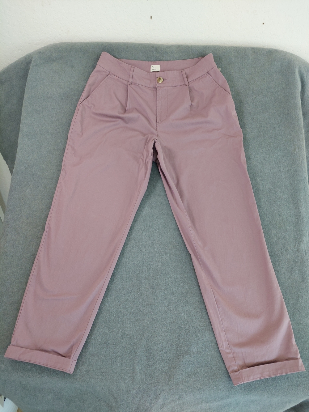 NWT A New Day Womens Pleated High Rise Chino Pants Dusty Mauve Size 10